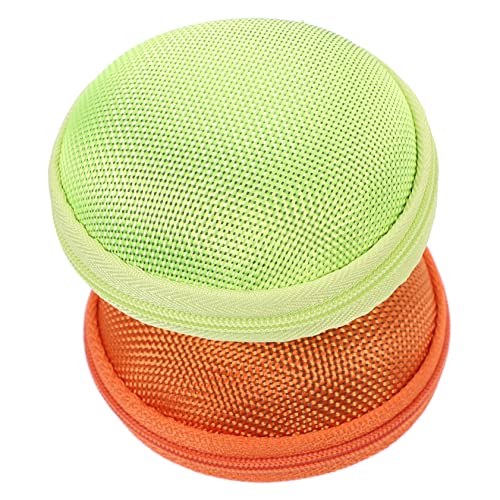 TOGEVAL 2 Stück Teiliges Ätherische Öle Aufbewahrungstasche Fächer Flaschen Organizer Eva Material Stoßfest Tragbar für Reisen und Zuhause Grün und Orange von TOGEVAL