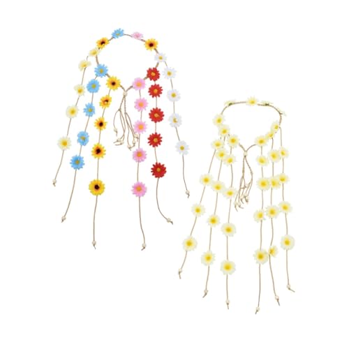 TOGEVAL 2 Stück Teiliges Boho Blumenhaarband mit Simulation und Farbverlauf Leichtes Komfortables Haarschmuck für Mädchen und Frauen als Urlaub und Fotoshooting Accessoire von TOGEVAL