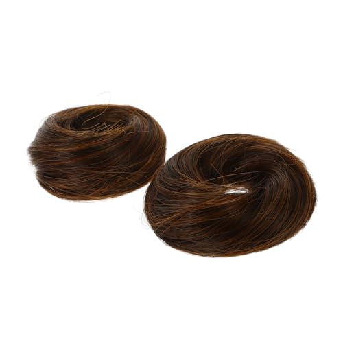 TOGEVAL 2 Stück Teiliges Haardutt Donut Haarkissen aus Hitzebeständigem Kunsthaar Natürlicher Look Geeignet für Damen und Mädchen Einfach zu Stylen für Alltag Party Hochzeit und Besondere von TOGEVAL