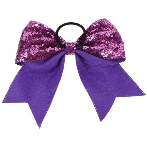 TOGEVAL 2 Stück Teiliges Haargummi mit Großer Pailletten Schleife Elastische Haarbänder für Mädchen Flexible Ponytail Halter Weiche Haarschmuck Accessoires von TOGEVAL