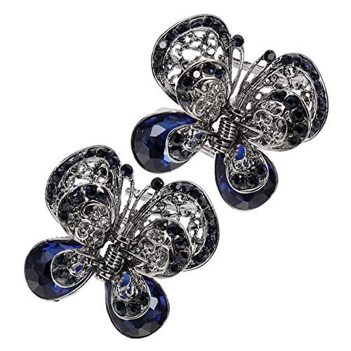 TOGEVAL 2 Stück Teiliges Haarklammer Schmetterling mit Funkelnden Strasssteinen Vintage Haarkralle für Damen Leichter Haarclip zur Schnellen Frisurgestaltung bei Alltag Party Hochzeit von TOGEVAL
