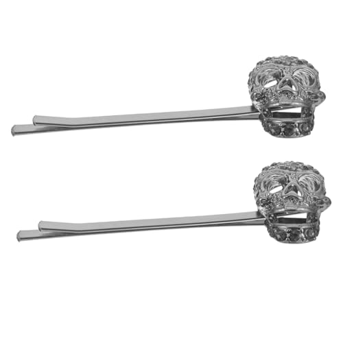 TOGEVAL 2 Stück Teiliges Halloween Haarschmuck mit Strass Schädel Haarspangen Stilvolle Punk Haarclips für Damen Perfektes Accessoire für Karneval Party und Cosplay TOGEVAL 2 Stück Teiliges Halloween Haarschmuck mit Strass Schädel Haarspangen Stilvolle Punk Haarclips für Damen Perfektes Accessoire für Karneval Party und Cosplay von TOGEVAL