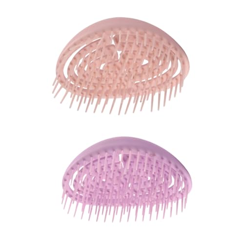 TOGEVAL 2 Stück Teiliges Kopfhaut Massagekamm mit Weichem Massagepad Tragbarer Detangling Kamm zur Sanften Haarentwirrung und Blutkreislaufförderung Geeignet für Damen und Junge Mädchen von TOGEVAL
