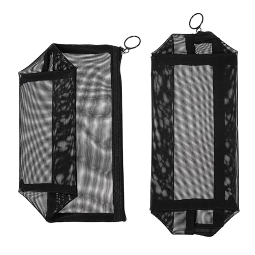 TOGEVAL 2 Stück Teiliges Kulturbeutel aus Schwarzem Transparentem Netzstoff Großer Reise Waschbeutel für Herren Strapazierfähiger Leichter Toilettenartikel Organizer mit Robustem von TOGEVAL