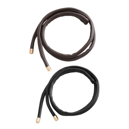 TOGEVAL 2 Stück Teiliges Leder haargummi Multifunktionale Pferdeschwanzhalter Verstellbare Schonende Haarbänder für Damen Modische Haaraccessoires Geeignet für Sport Yoga Alltag von TOGEVAL