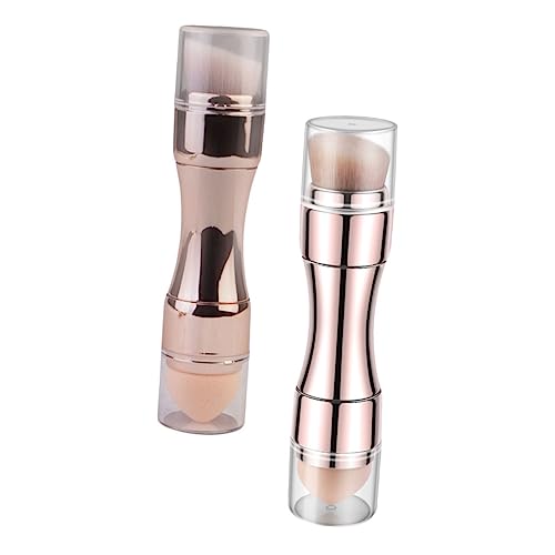 TOGEVAL 2 Stück Teiliges Multifunktionales Make up pinsel Lidschatten Concealer Foundation Puderpinsel Langlebige Synthetische Fasern Tragbar Gold und Roségold für Präzises Schminken von TOGEVAL