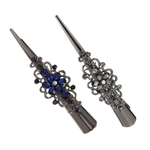 TOGEVAL 2 Stück Teiliges Retro Entenschnabel Haarklammer mit Strass Großer Metall haarschmuck für Mädchen Sicherer Halt ohne Haarziehen Leicht und Vielseitig für Styling und Besondere von TOGEVAL