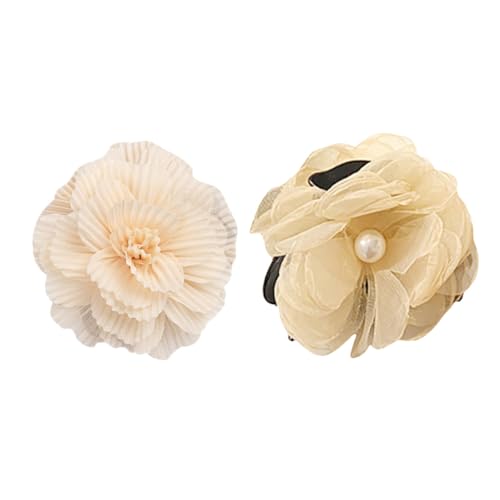 TOGEVAL 2 Stück Teiliges Retro Floral Haarklammern mit Zarten Blütenmotiven Robuste Kunststoff Haarklammern für Damen Schonend und Vielseitig Einsetzbar für Alltag Beauty und Frisieren von TOGEVAL