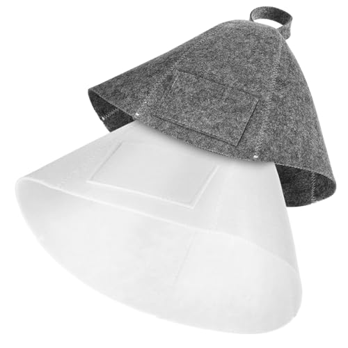 TOGEVAL 2 Stück Teiliges Saunahut Dickem Filz Hitzebeständige Saunamütze für Damen und Herren Schützend gegen Feuchtigkeit Beim Baden Modisches Zubehör für Sauna und Badezimmer Leicht und von TOGEVAL