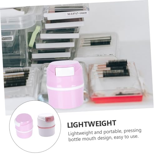 TOGEVAL 2 Stück Teiliges Wimpernkleber Aufbewahrungsset Luftdicht und Feuchtigkeitsbeständig Kompakte Makeup Organizer Box für Kosmetik für Wimpernverlängerung Salon und Zuhause Tragbar von TOGEVAL