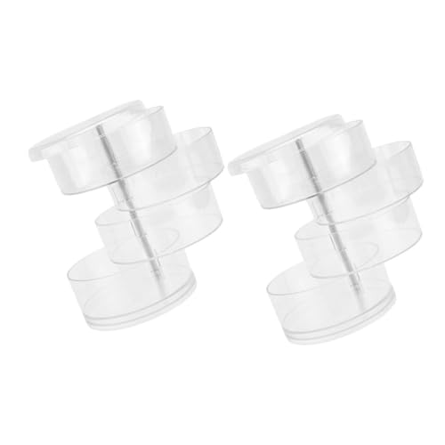 TOGEVAL 2 Stück Transparenter Lagiger Drehbarer Kosmetik Organizer Multifunktionaler Makeup Aufbewahrungsbehälter für Schminktisch Vielseitiger Make Up Organizer für Pinsel Hautpflege und von TOGEVAL