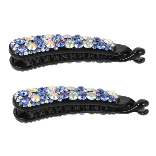 TOGEVAL 2 Stück Vintage Bananen Haarklammern mit Strasssteinen Große Haarklammer für Dickes Haar Eleganter Pferdeschwanzhalter Vielseitiger Haarschmuck für Frauen Bequem und Leicht für von TOGEVAL