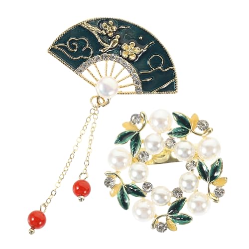 TOGEVAL 2 Stück Vintage Broschen Damen Anstecknadeln aus Langlebiger Legierung Bunte Motivbroschen für Kleidung Taschen Party Weihnachten Leichte Dekorative Schmuckpins im Retro Stil von TOGEVAL