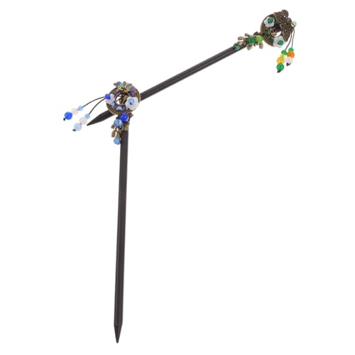 TOGEVAL 2 Stück Vintage Chinesische Haarnadeln Haarschmuck mit Quaste und Blumen Glatte Haarnadeln für Mitteldickes Langes Haar für Dutt und Traditionelle Frisuren Damen Zubehör von TOGEVAL