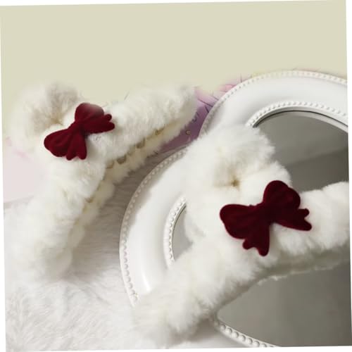 TOGEVAL 2 Stück Weiche Fuzzy Haarklammern mit Schleife Samtige Haarklammern für Damen Vielseitige zum Fixieren und Stylen Geeignet für Haartypen Modische Haaraccessoires von TOGEVAL