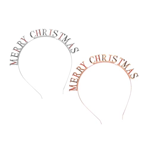 TOGEVAL 2 Stück Weihnachtliches Stirnband Teiliges aus Langlebiger Legierung mit Funkelnden Strasssteinen Modisches Haarschmuck Accessoire für Mädchen und Damen Hautfreundlich für von TOGEVAL
