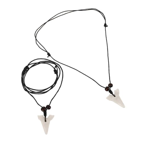 TOGEVAL 2 Stück Zahn Halskette Resin Anhänger Unisex Surfer Kette mit Detailgetreuer Simulation Langlebig und Modisch für Herren und Damen von TOGEVAL