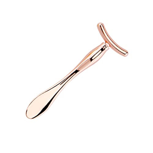 TOGEVAL 2 Stück Zinklegierung Augenmassage Spatel Löffel für Augenpflege Rosa Gold Makeup Spoon zur Verbesserung Augencreme Absorption von TOGEVAL
