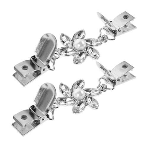 TOGEVAL 2 Stück Zinklegierung Strass Schalclip Multifunktionaler Halsschalhalter Modischer Schmuck für Damen Partys Hochzeit Zubehör von TOGEVAL