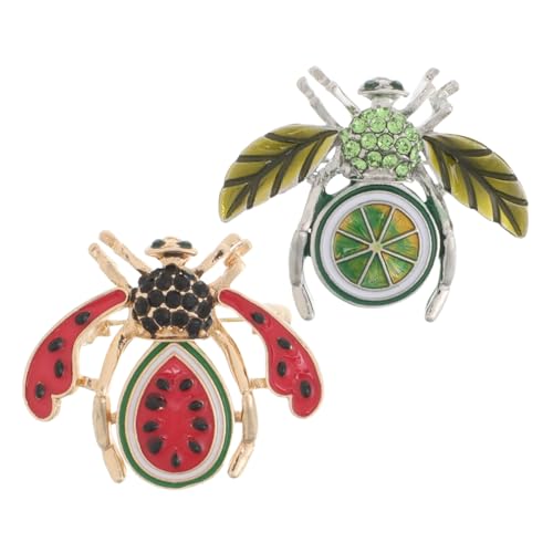 TOGEVAL 2 Stücke Glitzernde Anstecknadel im Obstdesign für Männer Frauen Stilvolle Dekoration für Jacken Taschen Outfits für Besondere Anlässe von TOGEVAL