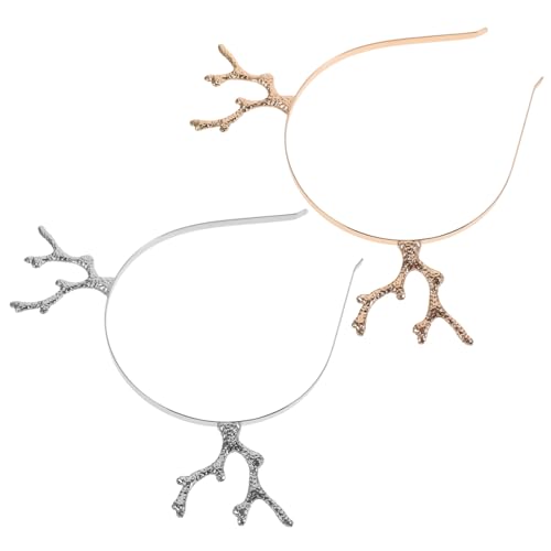 TOGEVAL 2 Teiliges Weihnachts Haarreif aus Metalllegierung mit Kreativem Rentiergeweih Design Komfortabel und Niedlich als Party Accessoire für Familie und bei Festen und Alltag von TOGEVAL