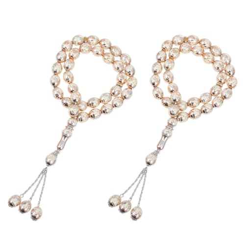 TOGEVAL 2 islamische Gebetsperlen: 33 Tasbih-Gegenrosenkranz-Armbänder aus Acryl – Tasbih-Gebetsperlen, religiöser Schmuck für Männer und Frauen, Anbetung, Meditation von TOGEVAL