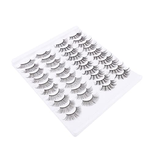 TOGEVAL 20 Paare Dichte Künstliche Wimpern Natürlicher Look Flexible Langlebig Beauty Eyelashes für Mädchen Alltag Make Up von TOGEVAL