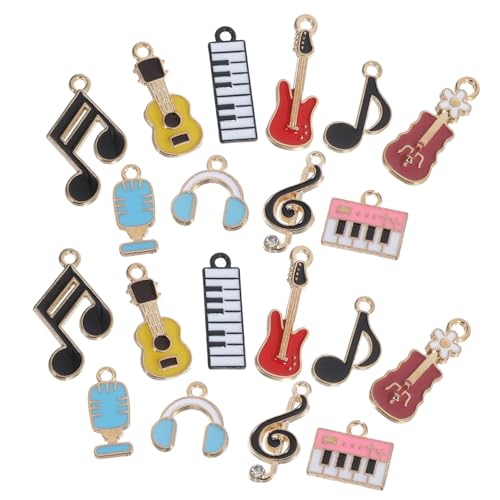TOGEVAL 20 Stück Emaille-musik-charms: Multistyle-anhänger Mit Musikinstrumenten-notensymbolen Für Die Herstellung Von Diy-halsketten, Armbändern Und Ohrringen von TOGEVAL