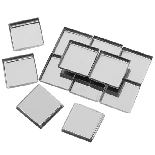 TOGEVAL 20 Stück Leere Metallpans Quadratisch Wiederbefüllbare Lidschatten Rougepfannen Metall Kosmetik Nachfüllpfannen für DIY Make-up Künstler Paletten von TOGEVAL