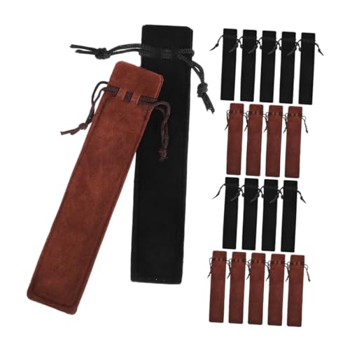 TOGEVAL 20 Stück Teiliges Kordelzug Stifthüllen aus Doppelseitigem Dickem Flusenmaterial Kratzfeste Langlebige Federmäppchen für Füller Praktische Einzelhüllen als Geschenkverpackung für von TOGEVAL