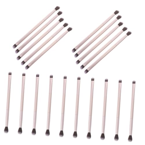 TOGEVAL 20 Stück Teiliges Make Up Pinselset Doppelköpfiger Kosmetikpinsel für Lidschatten und Nasenschatten Weiche Synthetische Borsten Vielseitig Einsetzbar Roségoldene Farbe Langlebiges von TOGEVAL