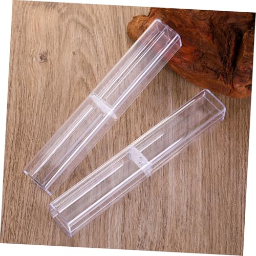 TOGEVAL 20 Stück Teiliges Transparentes Stifteetui Kunststoff Stiftebox für Kugelschreiber Aufbewahrung Klarer Schreibgerätehalter für Büro Schule Geschenk von TOGEVAL