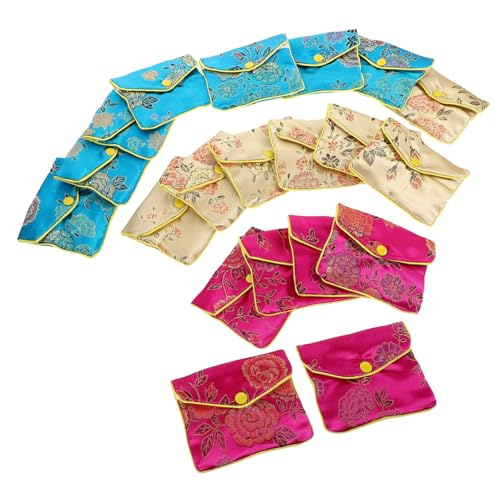 TOGEVAL 20 Stücke Handgemachte Stickerei Schmuck Taschen Vintage Geldbörse Beutel für Mädchen Kordelzug von TOGEVAL