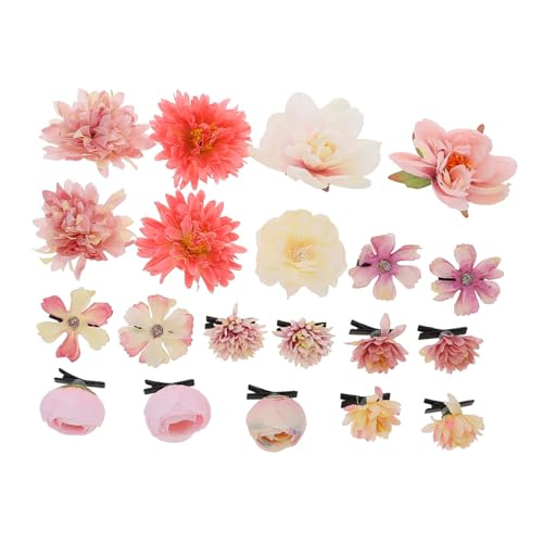 TOGEVAL 21 Stück Teiliges Haarschmuck mit Künstlichen Seidenblumen Vielseitige Haarspangen für Mädchen und Frauen Farblich Abgestimmte Blumenhaarklammern für Alltag Hochzeit und von TOGEVAL