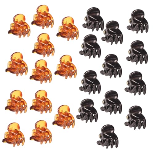 TOGEVAL 24 Stück Teiliges Mini Haarklammern aus Kunststoff Leichte Haargreifer für Frauen und Mädchen Rutschfeste Styling accessoires in Schwarz und Glänzendem Schildpatt für Alltägliche von TOGEVAL