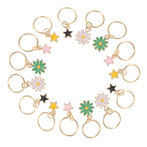 TOGEVAL 25 Stück Teiliges Haarschmuck Dreadlocks Haarringe mit Stern Blumen Pentagramm anhängern Leichte Verstellbare Haar deko für Zöpfe und Haarverlängerungen Modische Accessoires für von TOGEVAL