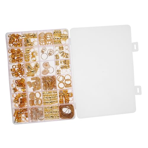 TOGEVAL 257 Stück Dreadlocks Schmuckset Goldene Perlen Haarcuffs Dekorative Haarschmuck Ringe für Zöpfe DIY Haaraccessoires für Besondere Anlässe und Festivals von TOGEVAL