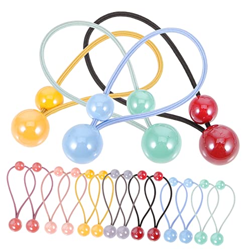 TOGEVAL 28 Stck Teiliges Elastische Haargummis für Mädchen Bunte Haarbänder mit Doppelball Design für Zöpfe Hochsteckfrisuren und Tägliches Styling von TOGEVAL