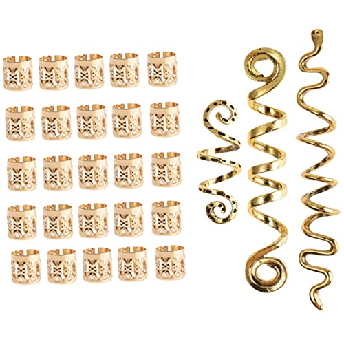 TOGEVAL 28 Stück Dreadlock Schmuck Perle Haar Schmuck Schlangenhaar Accessoires Dreadlock Haarschmuck für Vintage Flecht Haar Anhänger für Zöpfe von TOGEVAL