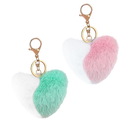 TOGEVAL 2St Fellknäuel-Anhänger Dekoration Weihnachten weinachtsdeko weihnachtadeko Mode Puffball Schlüsselanhänger Flauschiger Schlüsselanhänger Schlüsselbund Tasche Auto Legierung von TOGEVAL