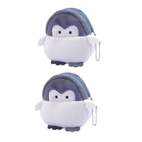 TOGEVAL 2stücke Pinguin Tasche Plüsch Geldbörse Mini Lippenstift Taschen Münzbörse Wechseltasche Aufbewahrungstasche Münzaufbewahrungstasche von TOGEVAL