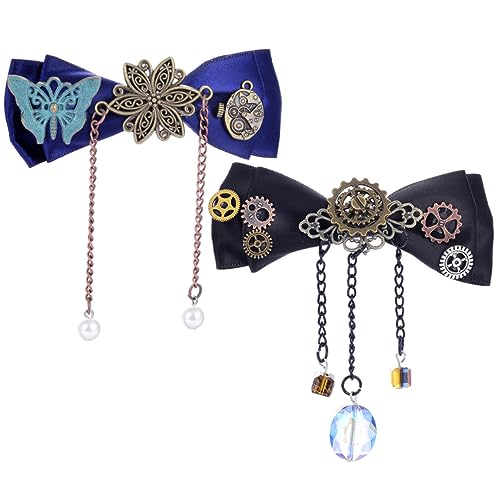 TOGEVAL 2stücke Steampunk Haarspangen Mit Gear Und Stilvolles Haarschmuck Für Damen Einzigartiges Design Für Vintage-looks Für Verschiedene Anlässe Und Outfits von TOGEVAL