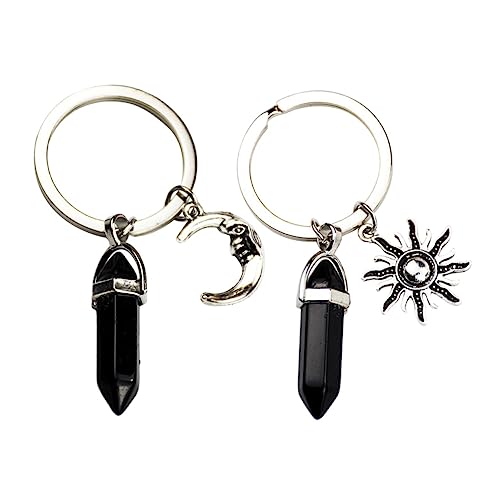 TOGEVAL 2St Schlüsselanhänger hängender Schlüssel Smaragd-Anhänger Auto Hochzeitsgeschenke Mondanhänger weinachts Weihnachten Schlüsselbund Legierung Black von TOGEVAL