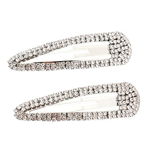 TOGEVAL 2er Set Strass Haarspangen Große Kristall Silber Clip Haarnadel von TOGEVAL