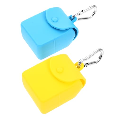 TOGEVAL 2Stücke Silikon Aufbewahrungstasche Münzbeutel Schlüsselanhänger mit Haken Rucksack Schlüsselanhänger Praktische und Tragbare Geldbörse für Schlüssel und Ohrhörer von TOGEVAL