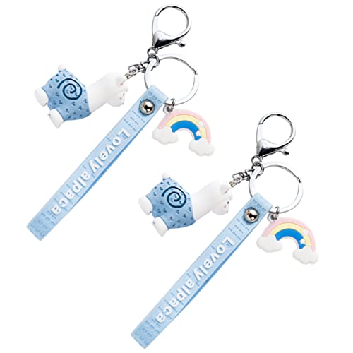 TOGEVAL 2stücke Schlüsselanhänger Aus Harz Kreativer Schlüsselanhänger Mit Regenbogen-Design Blau Als Taschendekoration Oder Auto-anhänger - von TOGEVAL