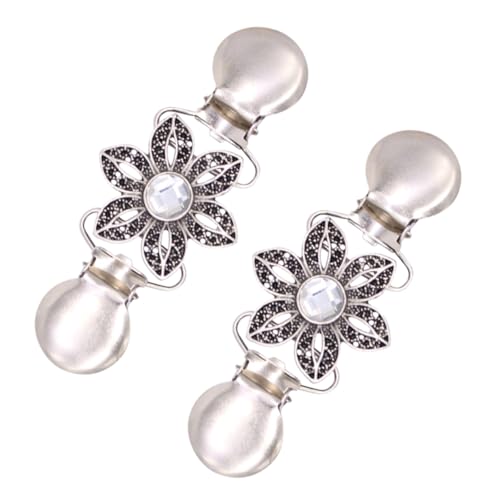 TOGEVAL 2Stücke Damen Kleidungsclips mit Blumen Design Pullover Clips Broschen für Schals und Cardigans Langlebig und Tragbar für Frauen von TOGEVAL