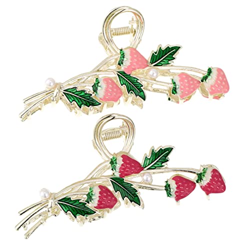 TOGEVAL 2stücke Erdbeer-haarklammern Aus Metall Für Frauen Rutschfeste Haarspangen Als Accessoire Zweites Für Verschiedene Haarstile von TOGEVAL