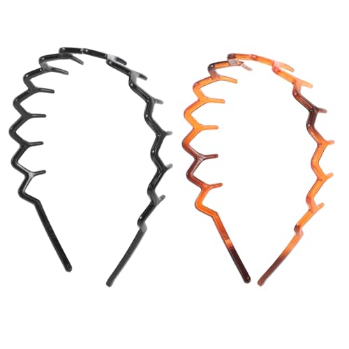 TOGEVAL 2stücke Haarreif Aus Kunststoff Breit Mit Zähnen Damen Stirnband Zahnhaarreif Mode Haarreif Frauen Haar Haardeko Kopf Hoops Band Für Haare Anti-slip von TOGEVAL