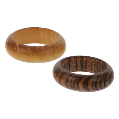 TOGEVAL 2stücke Holzringe Handgemacht Für Damen Und Herren Einfache Fingerornamente Aus Holz Langlebiges Und Sicheres Material Für Schmuck Und Geschenke von TOGEVAL